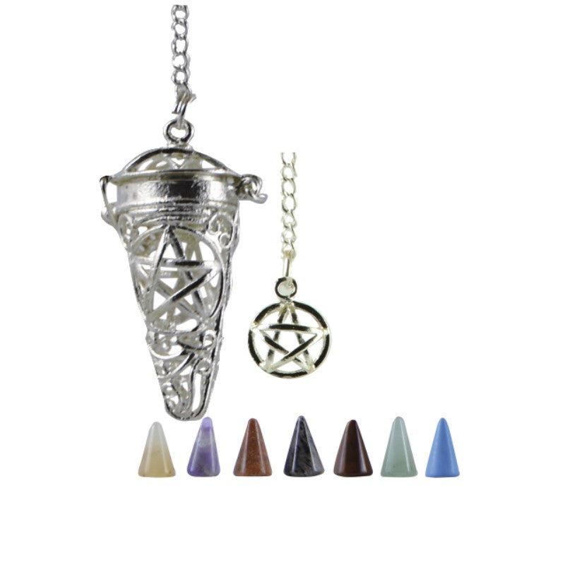 Pendulo chakras 7puntas pentagrama