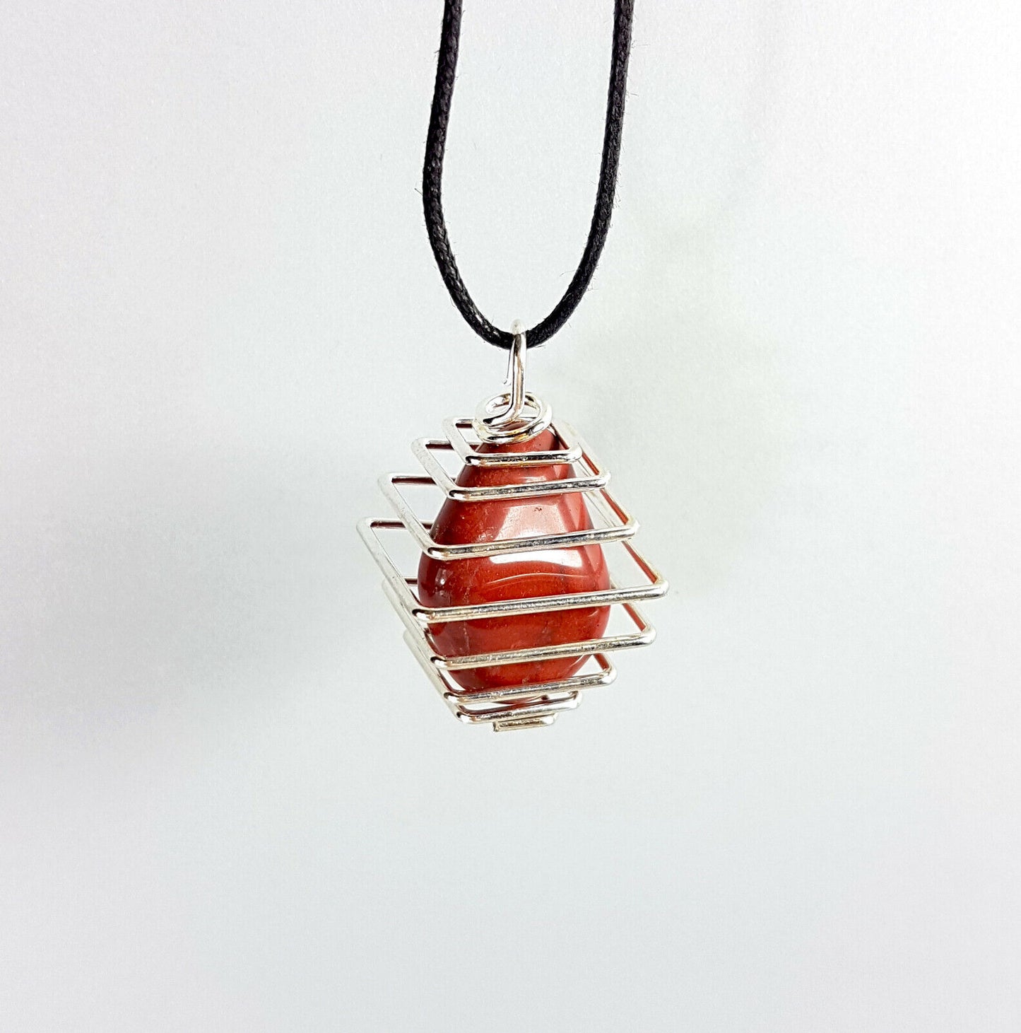 colgante jaspe rojo jaula