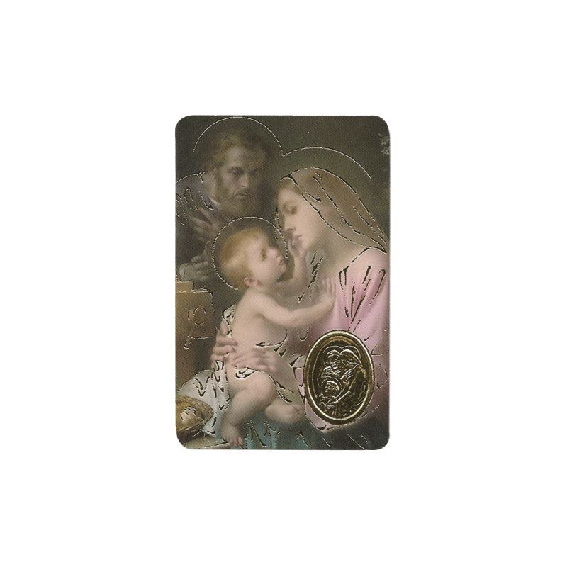 HOLY FAMILY Stamp With Medal, Religion / Religious Card