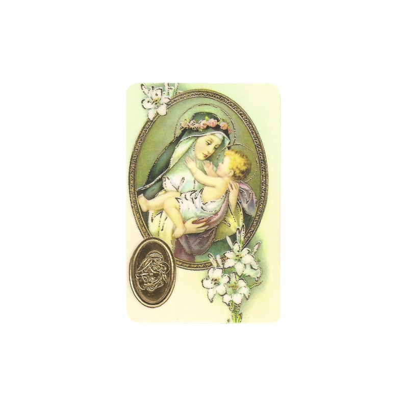 Impression de Sainte Rose de Lima avec médaille, religion / carte religieuse