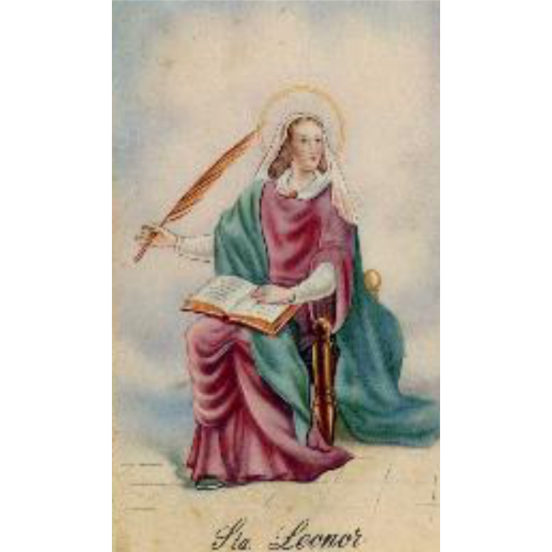 Estampa Religiosa SANTA LEONOR, Religion / Religious Card