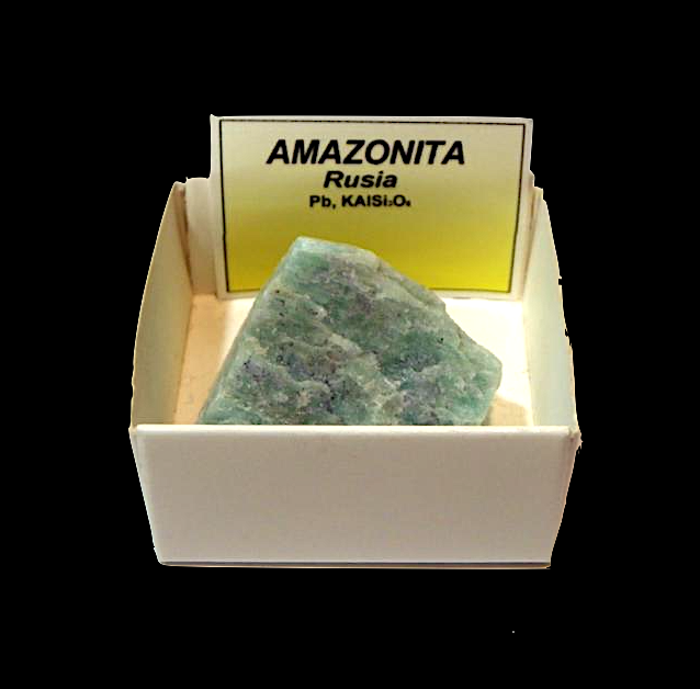 AMAZONITE in Collection Box 4x4 (Russia) / Amazonite Box Of Collection