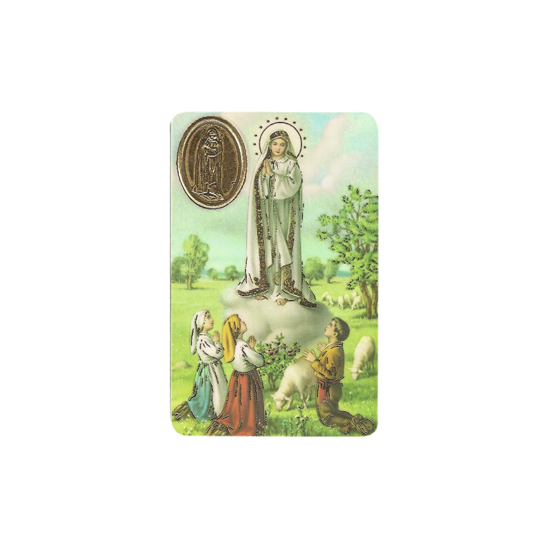 Estampa VIRGEN DE FATIMA Con Medalla, Religion / Religious Card