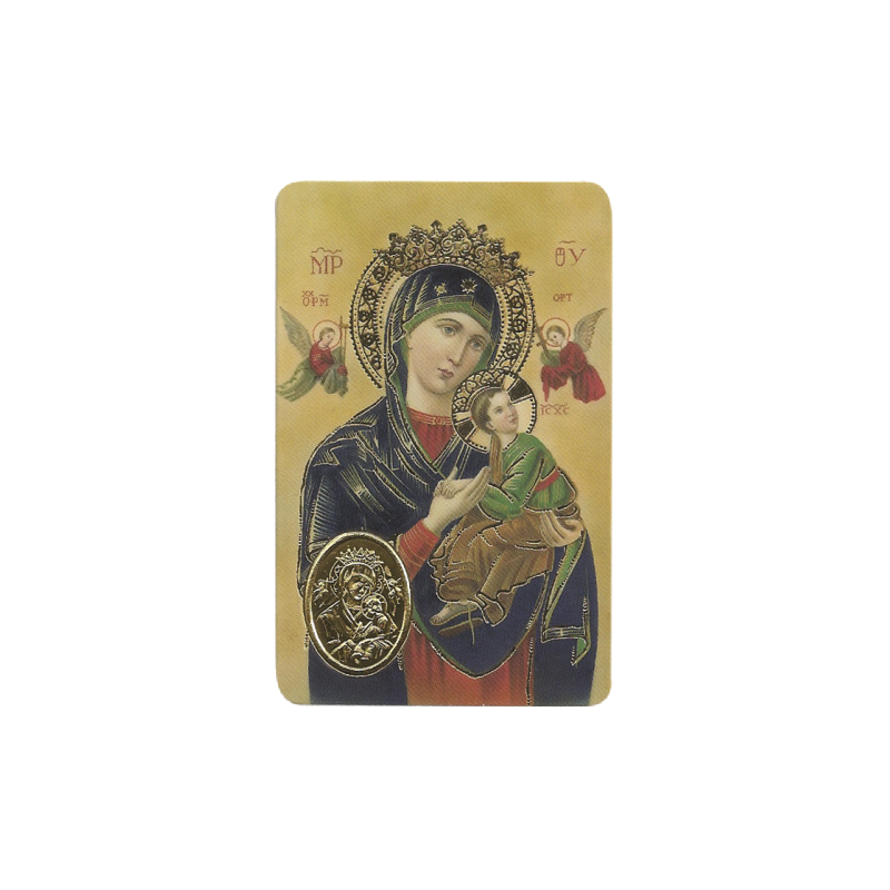 Estampa Virgen Del Perpetuo Socorro Con Medalla, Religion / Religious Card