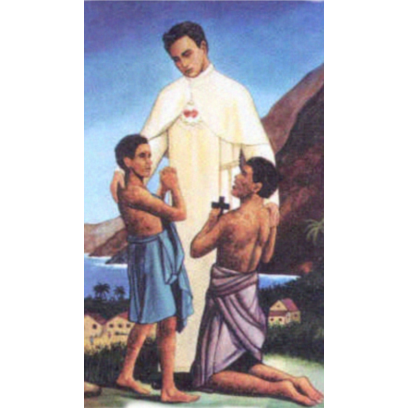 Timbre religieux Père Damien Apôtre, Religion / Carte religieuse