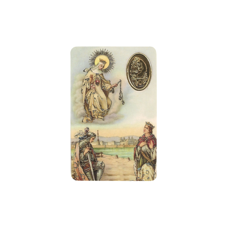 Virgin of La Meced Stamp with Medal, Religion / Religious Card