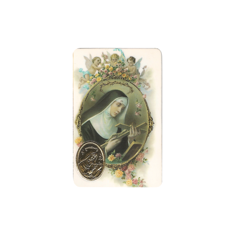 Impression de Sainte Rita de Cascia avec médaille, religion / carte religieuse
