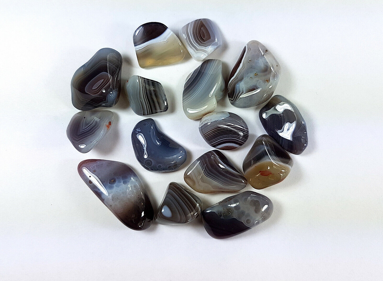 agata botswana gris bandeada mineral