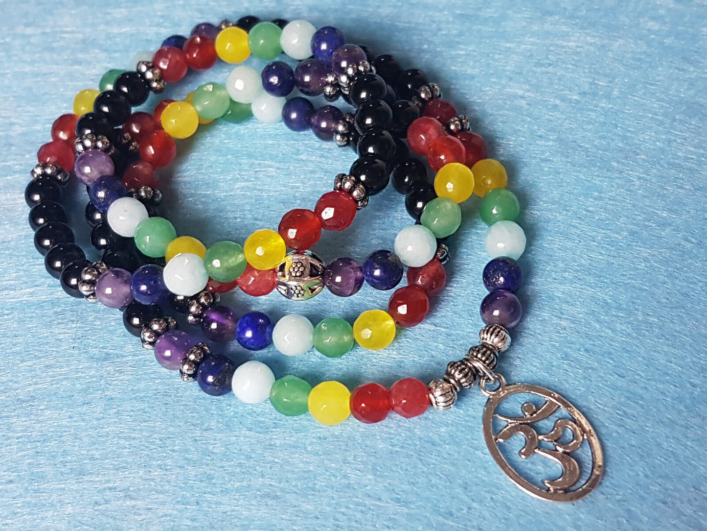 mala rosario chakras con dije om