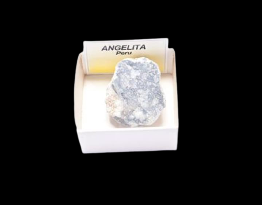 ANGELITE dans une boîte de collection 4x4 (libération des blocages) / Boîte de minéraux de collection