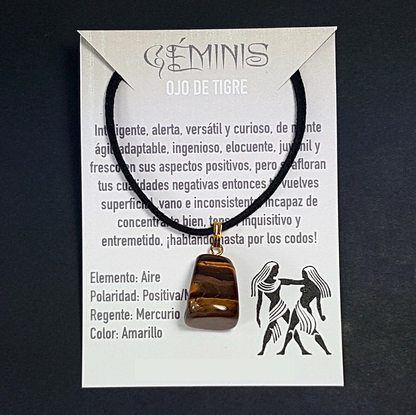 geminis mineral zodiaco colgante