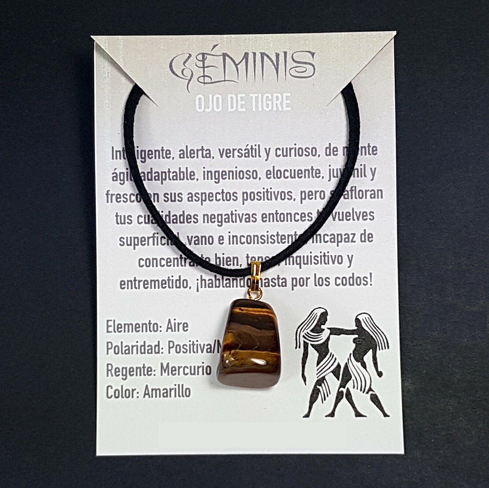 geminis mineral zodiaco colgante