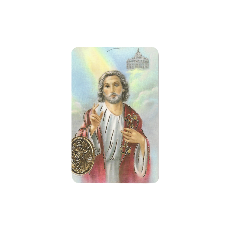 Estampa SAN PEDRO APOSTOL Con Medalla, Religion / Religious Card