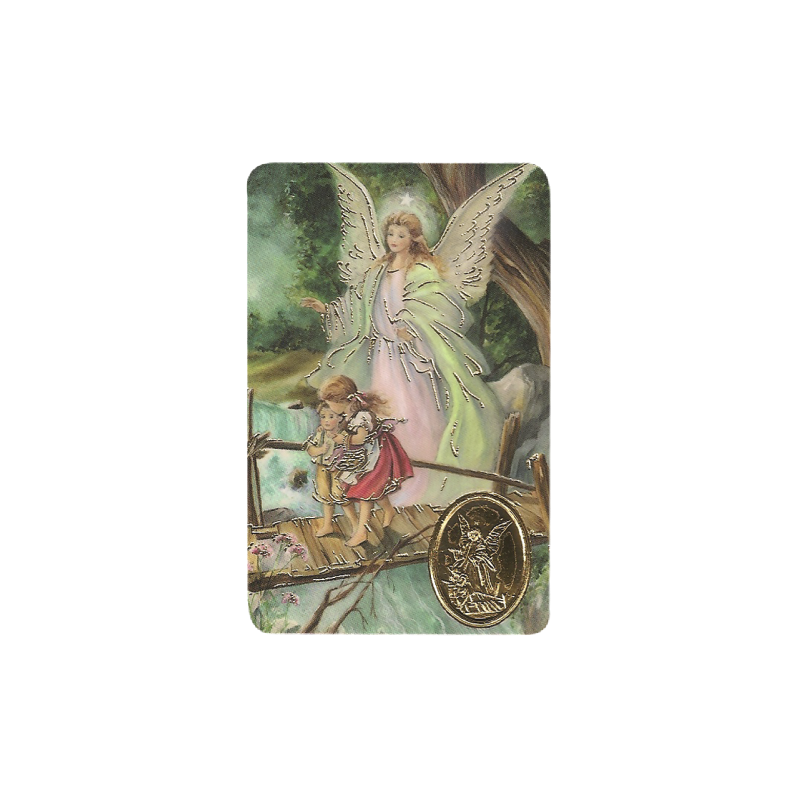 Guardian Angel Stamp with Medal, Religion / Religious Card