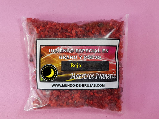 incienso rojo en grano esoterico amor