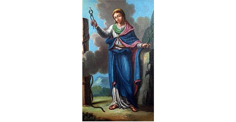 stamp apollonia religious card