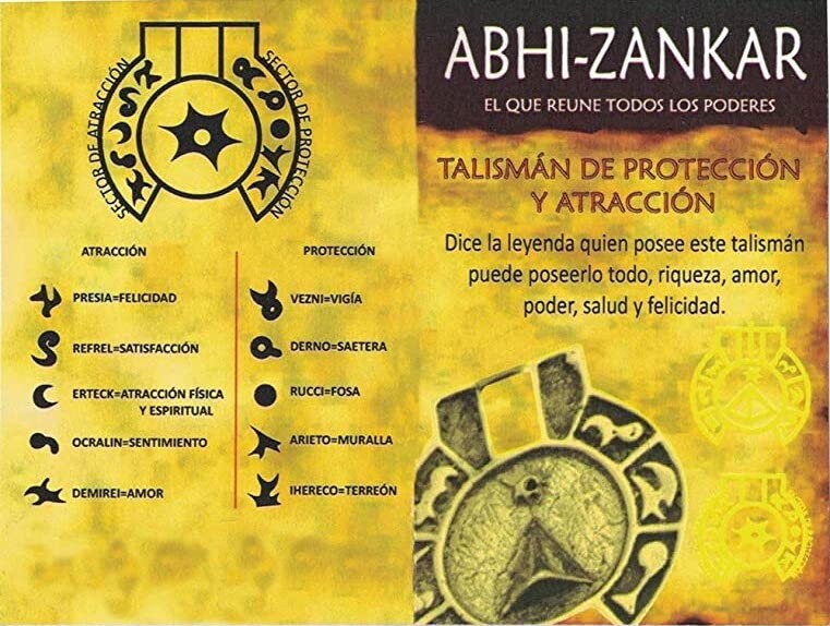 Colgante De Plata ABHI ZANKAR Piramide Plateada 3,5cm. Riqueza, Amor, Poder, Salud