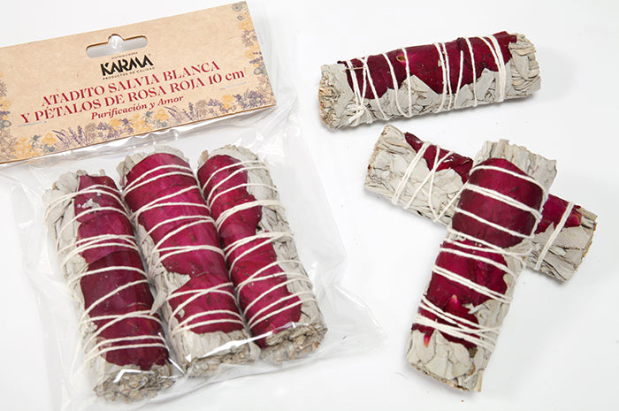 white sage roses red sahumerio