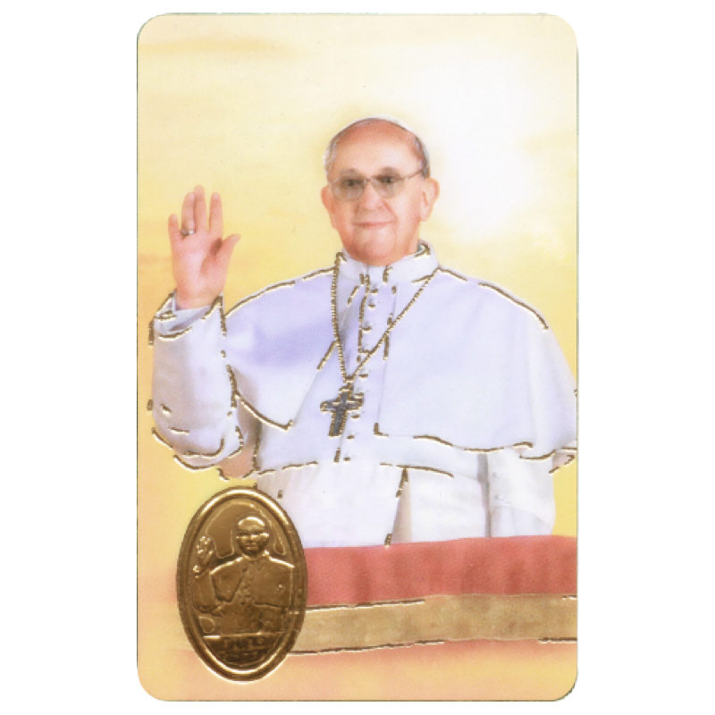 pope francis card medal