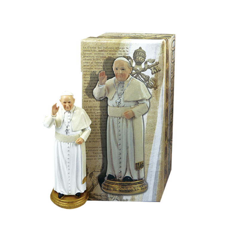 figura papa francisco estatua