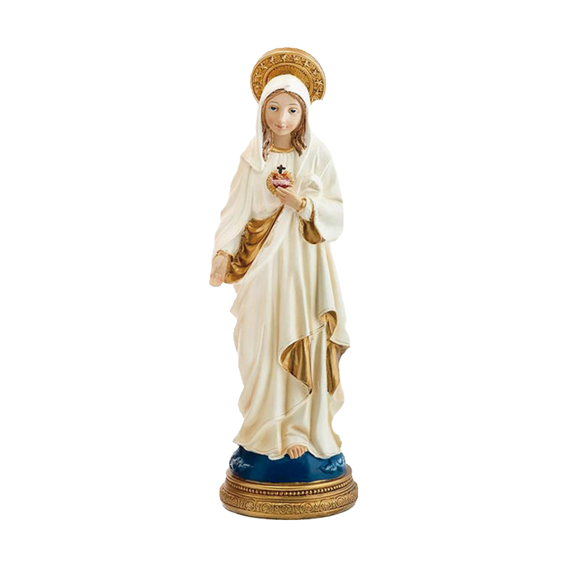 figura virgen corazon maria estatua