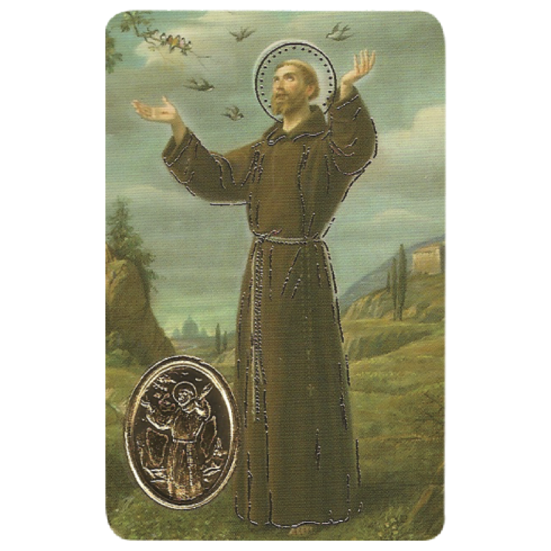 Francis of Assisi card medal