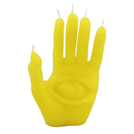candle powerful hand yellow