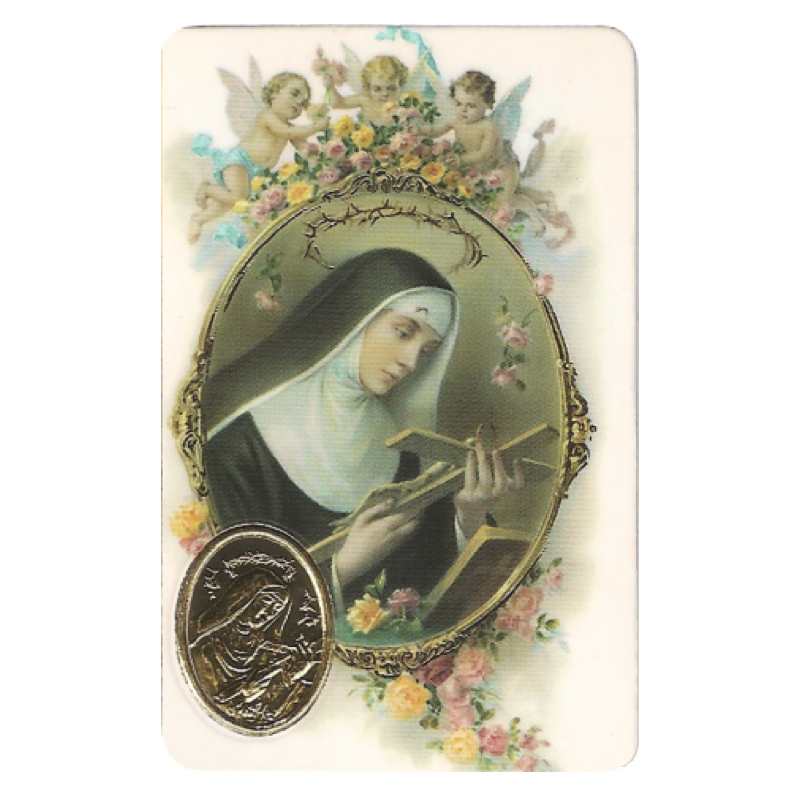 Saint Rita of Cascia card medal