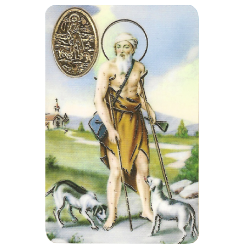 saint lazarus card medal