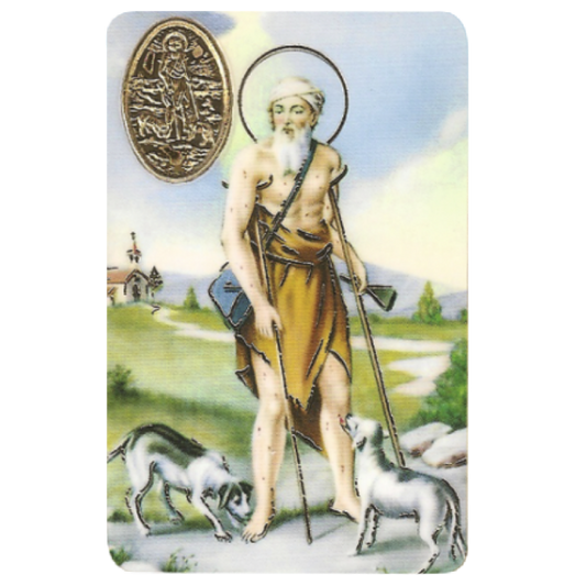 saint lazarus card medal