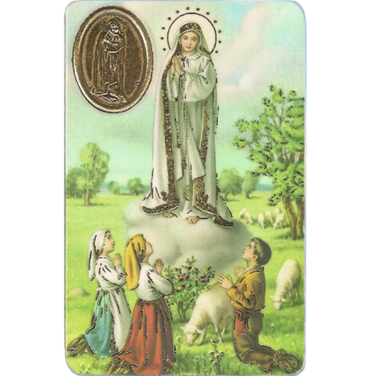 lady of fatima card medal