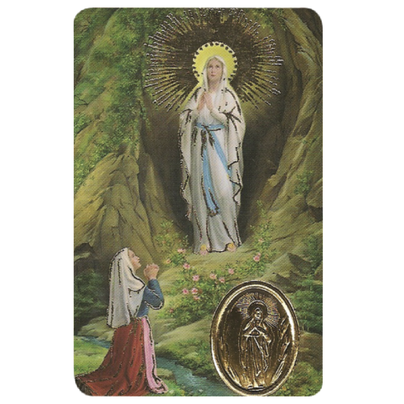 lady lourdes card medal