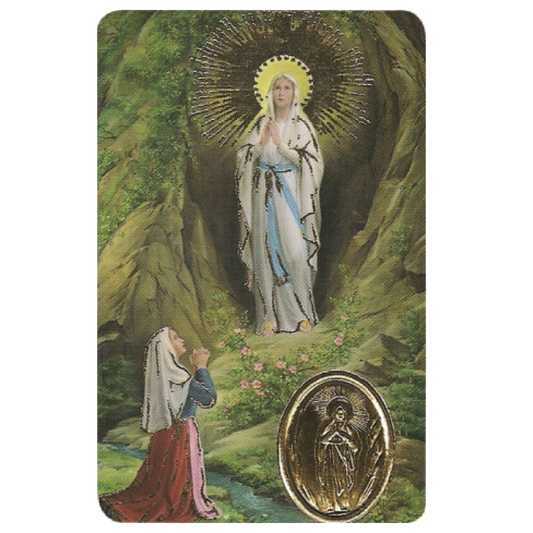 lady lourdes card medal