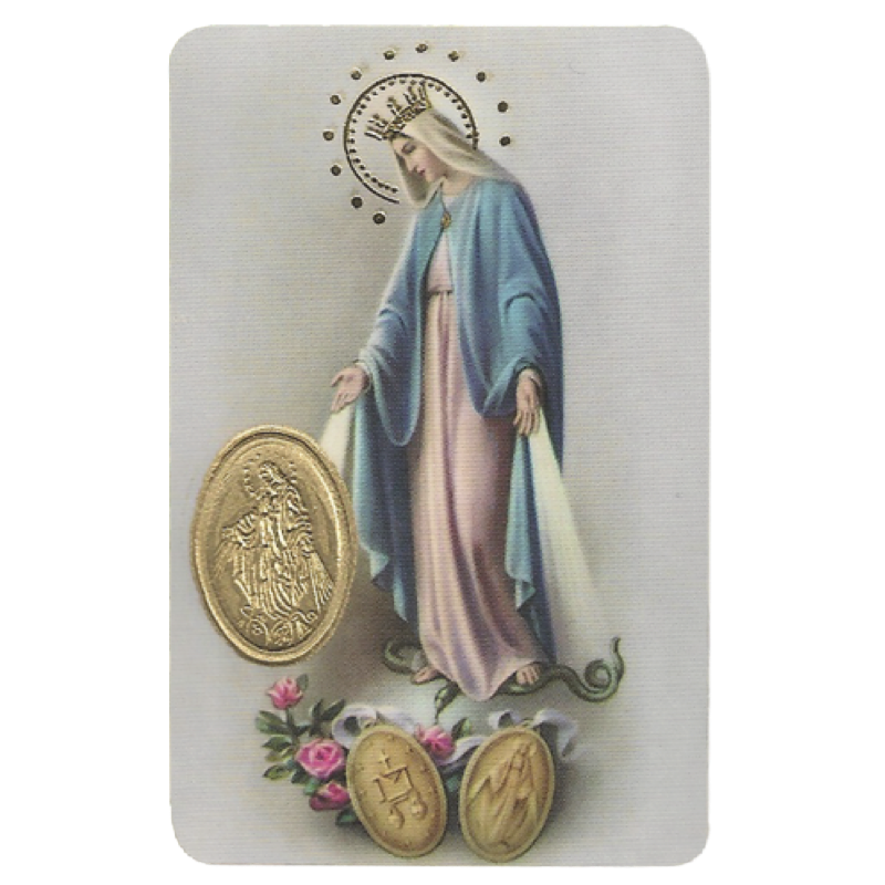 miraculous virgin card medal