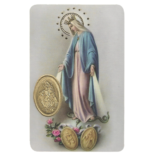 miraculous virgin card medal