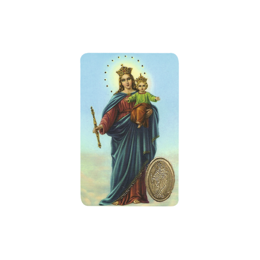 Virgin Mary Help of Christians Print With Medal, Religion / Religious Card