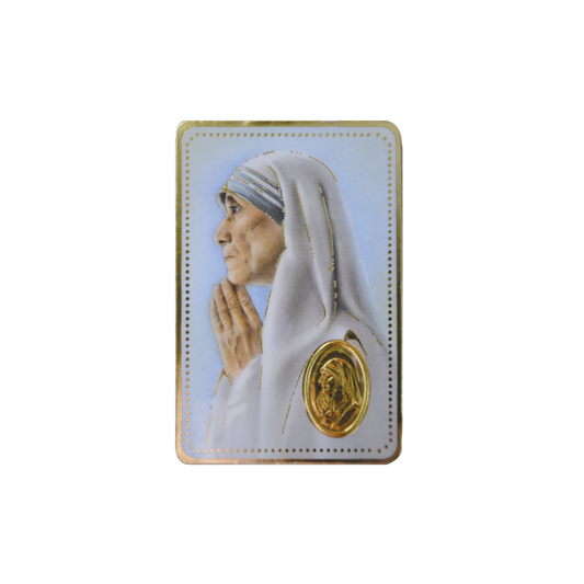 Impression de MÈRE TERESA DE CALCUTTA avec médaille, religion / carte religieuse 