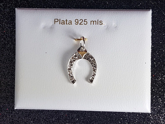 colgante herradura de la suerte plata