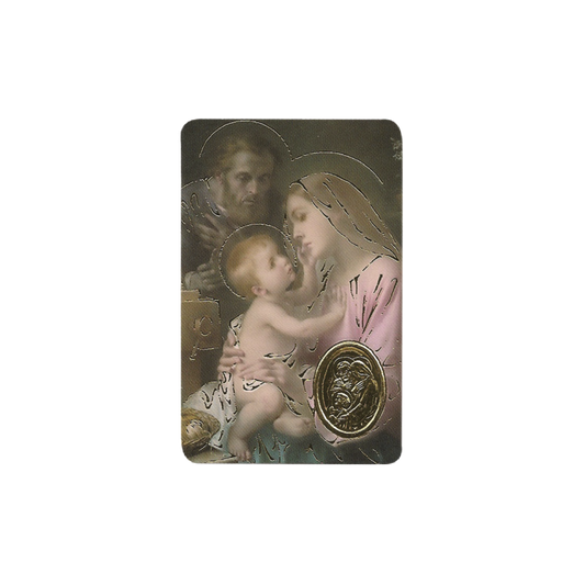 HOLY FAMILY Stamp With Medal, Religion / Religious Card 