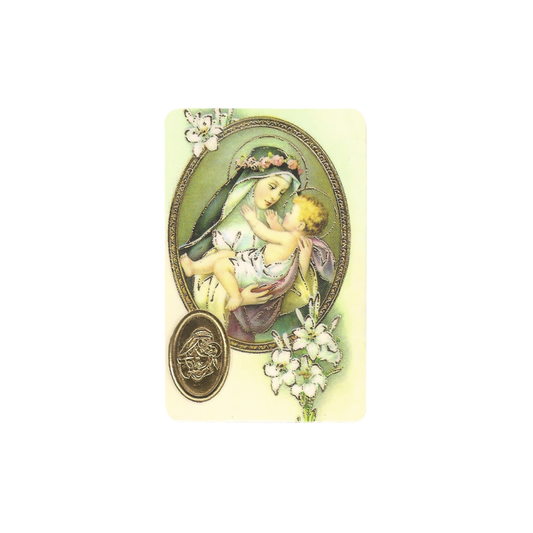 Saint Rose of Lima Stamp with Medal, Religion / Religious Card 