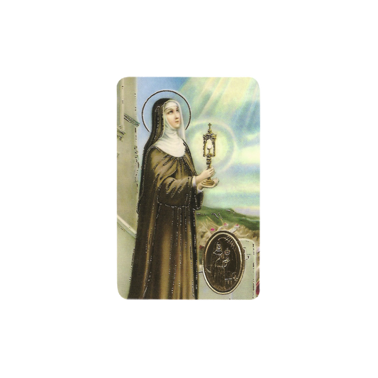 Impression de Sainte Claire avec médaille, religion / carte religieuse 