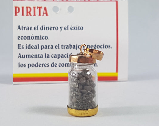 botella amuleto pirita