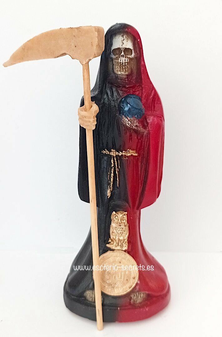 SANTA MUERTE Figure Red and Black 15cm / Holy Death, Statue, Santeria, Ritual