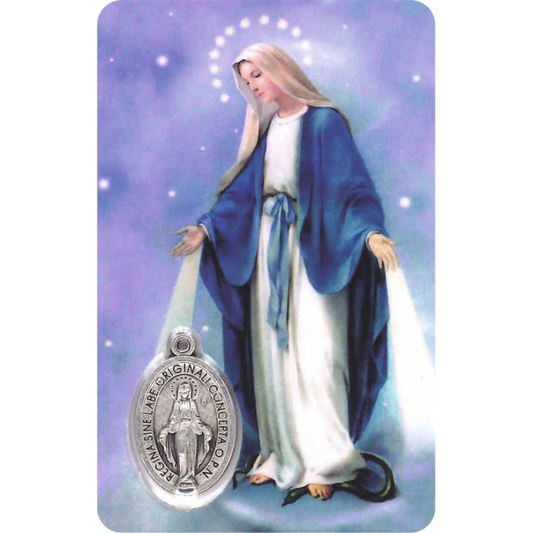 Impression de la Vierge miraculeuse avec médaille (ovale), Religion / Carte religieuse 