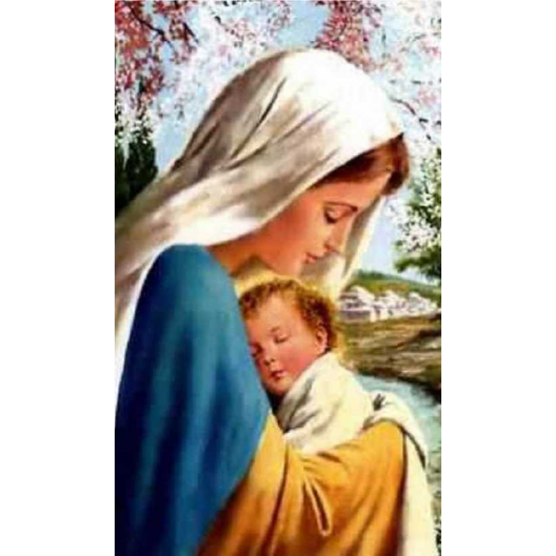 Impression religieuse VIERGE MARIE AVEC L'ENFANT, Religion / Carte religieuse 