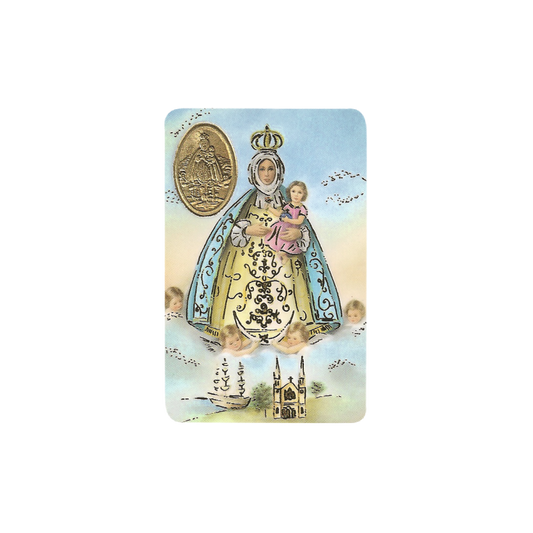 VIRGEN DE REGLA Stamp With Medal, Religion / Religious Card 