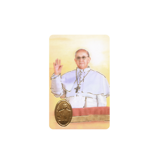 POPE FRANCIS Stamp With Medal, Religion / Religious Card 