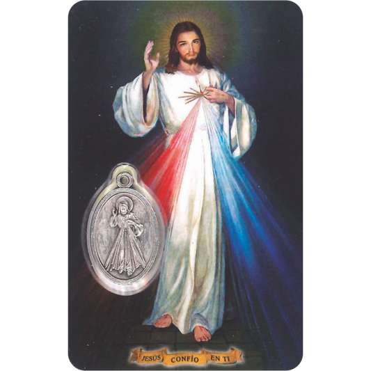 Impression de la Miséricorde Divine avec médaille (ovale), Religion / Carte religieuse 