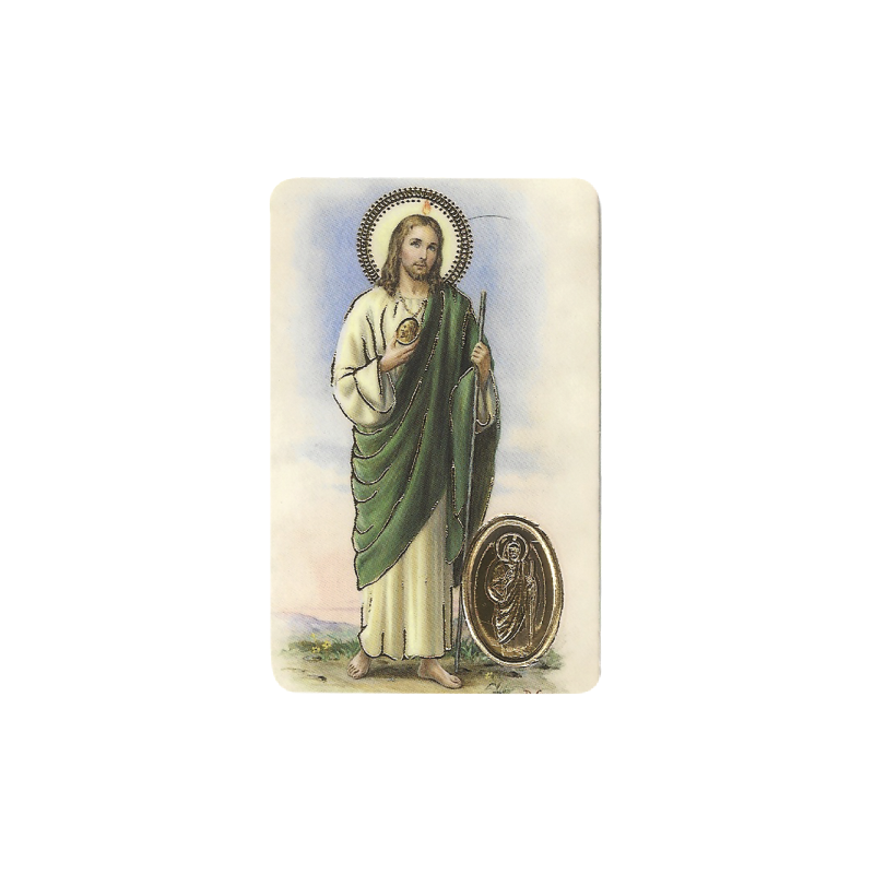 Impression de Saint Jude Thaddée (œuvre) avec médaille, religion / carte religieuse 
