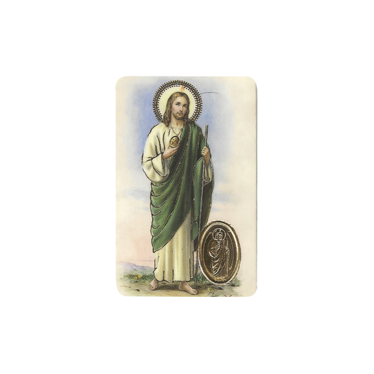 Impression de Saint Jude Thaddée (œuvre) avec médaille, religion / carte religieuse 